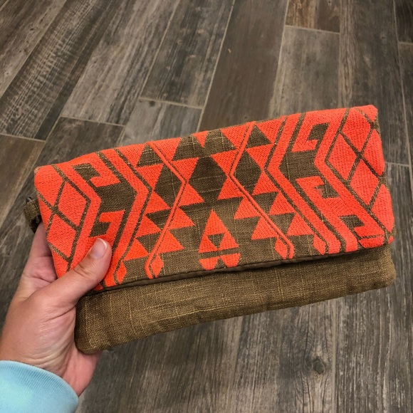 ‘Limited Edition’ Pink & Tan Boho Clutch Wristlet - Picture 2 of 6